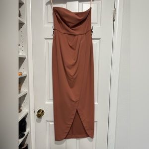 WAYF Nordstrom Angelique Rose strapless tulip style gown